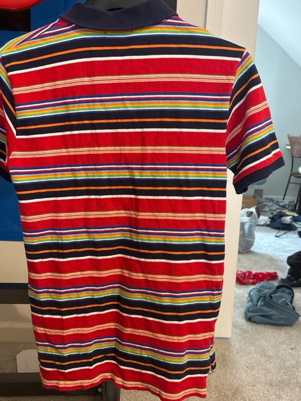 Vintage Polo by Ralph Lauren Red Striped Cotton Polo Shirt